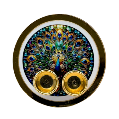 Fancy Diwali Pooja Thali with Peacock Design | With Sindoor & Chandan Holders | Puja Plate 4.5'' – Style B | 9351235058481