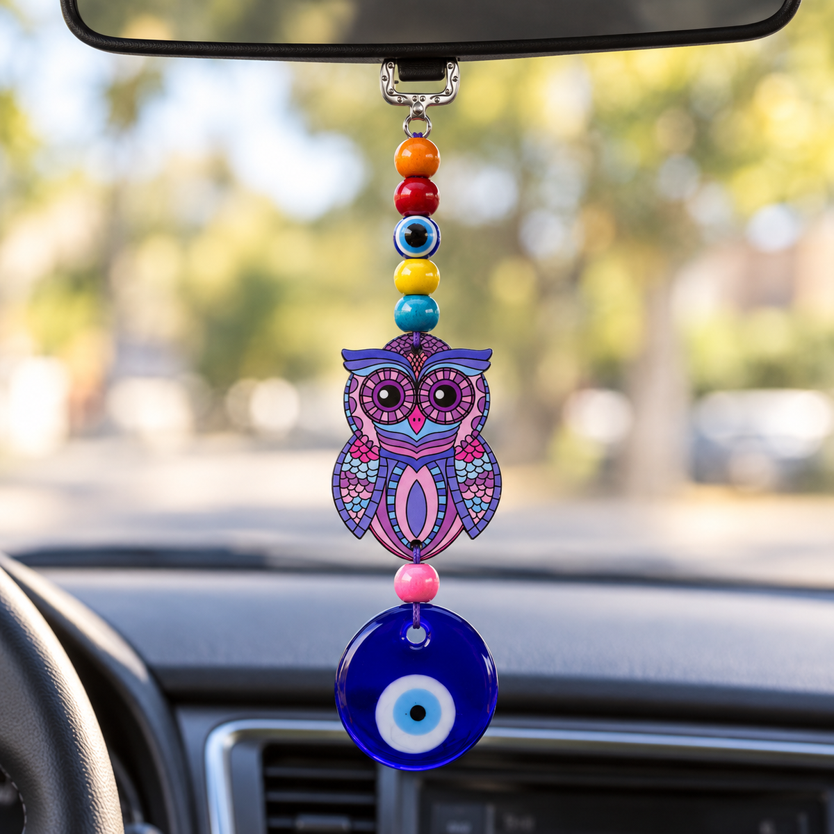 Evil Eye Hanging Charm Blue | Owl Face | Nazar Protection Hanging | Model No. 001 | 9351235062259