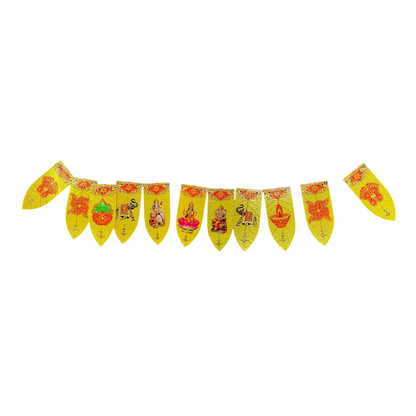 Plastic Toran with Multideity Hindu God Prints TT-07 (3 Feet)- 9351235051383