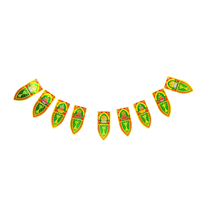 Plastic Toran with Ganesh & Leaf Design Hindu God Prints TT-03 (3 Feet)- 9351235051376