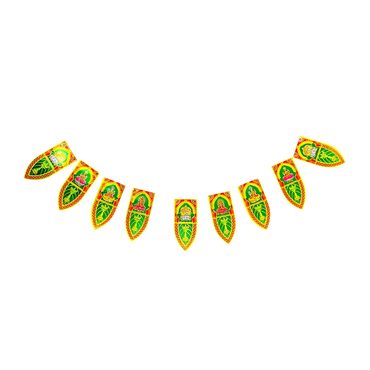 Plastic Toran with Ganesh & Leaf Design Hindu God Prints TT-03 (3 Feet)- 9351235051376