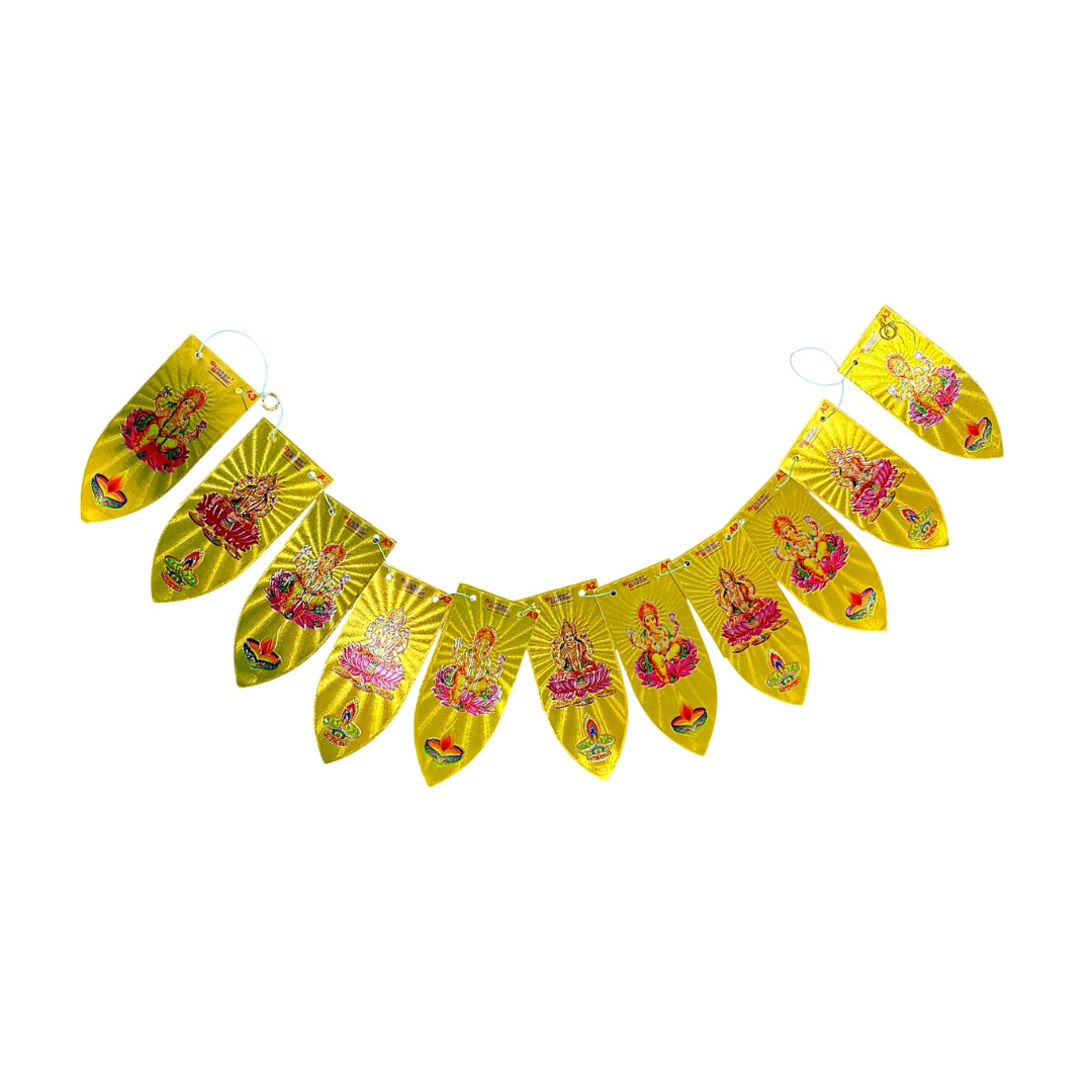 Plastic Toran with Laxmi/ Lakshmi JJ Print Hindu God Prints TT-06 (3 Feet)- 9351235051369