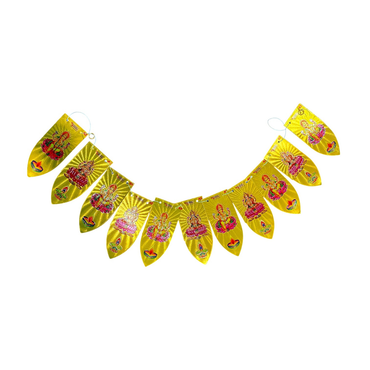 Plastic Toran with Laxmi/ Lakshmi JJ Print Hindu God Prints TT-06 (3 Feet)- 9351235051369