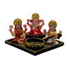 Lakshmi Ganesh Saraswati Set with Diya Holder Idol/ Murti/ Statue- Size: 11*11*7CM (4.33in x 4.33in x 2.76in)- Model No: GOD 333-7+ - 9351235055039