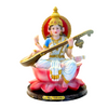Goddess Saraswati Idol – Veena & Lotus Edition Idol/ Murti/ Statue- Size: 14.5*14.5*20CM (5.71in x 5.71in x 7.87in)- Model No: GOD 247-2- 9351235055077