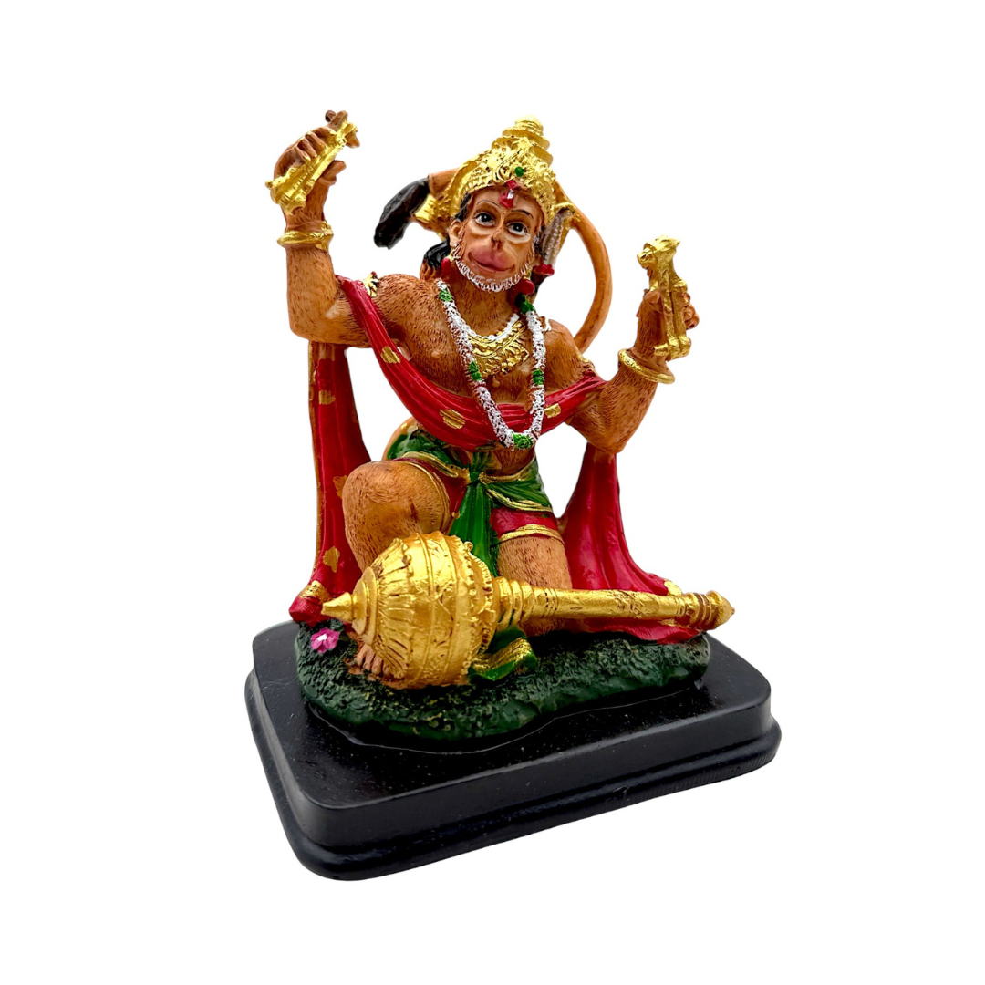 Seated Hanuman Ji – Blessing Pose with Gada Idol/ Statue/Murti – Size: 10*8*13CM (3.94in x 3.15in x 5.12in)- Model No: GOD 196-3- 9351235055251