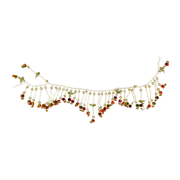 Handicrafted Vandanwar Pearl Toran with Colourful Pom-Poms & Leaf Charms Garland/ Door Hanging Wandhanwaar/ Latkan for Decoration (Style No 3)- 9351235058863