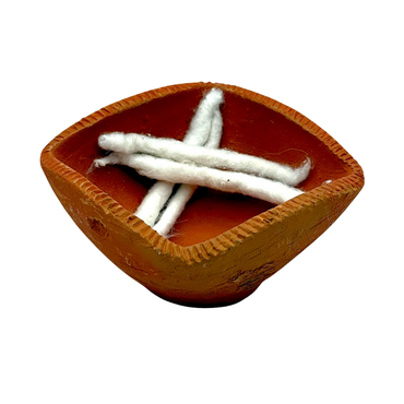 Clay Diya Char Mukhi Plain Single Piece (1Pc)- 9351235015613