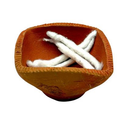 Clay Diya Char Mukhi Plain Single Piece (1Pc)- 9351235015613