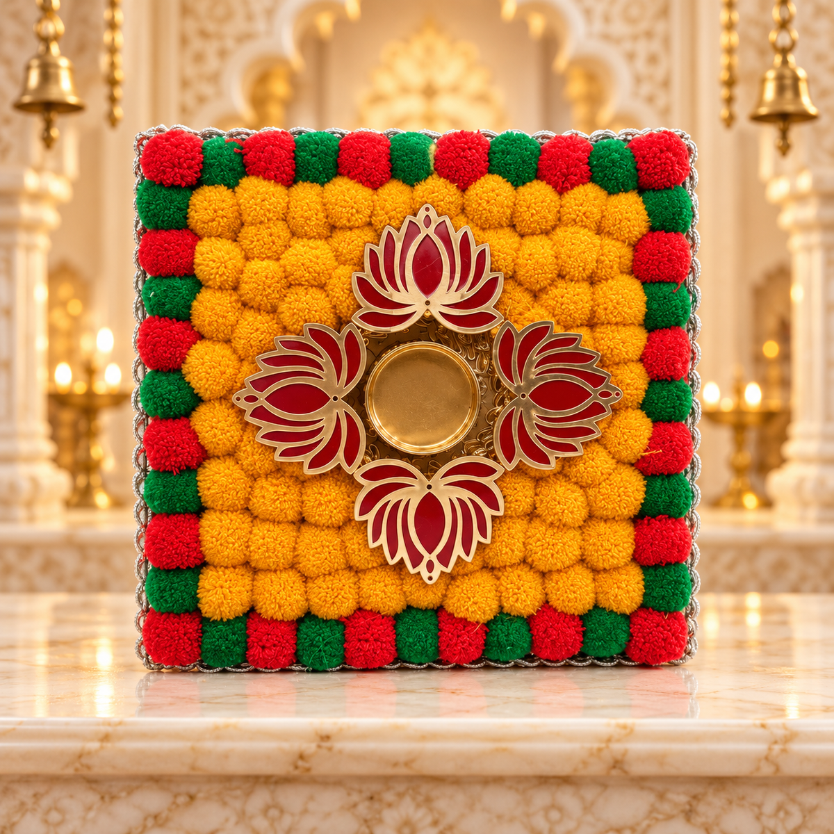 Decorative Rangoli Floor Mat | Traditional Indian Rangoli Design | Reusable Diwali, Pooja & Home Floor Decoration | Code: SS3 | 9351235063171