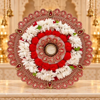Decorative Rangoli Floor Mat | Traditional Indian Rangoli Design | Reusable Diwali, Pooja & Home Floor Decoration | Size: 12" | Code: BSS-103 | 9351235063126