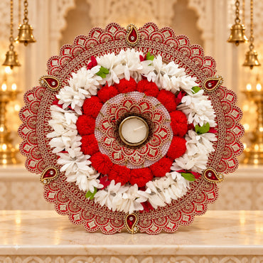 Decorative Rangoli Floor Mat | Traditional Indian Rangoli Design | Reusable Diwali, Pooja & Home Floor Decoration | Size: 12" | Code: BSS-103 | 9351235063126