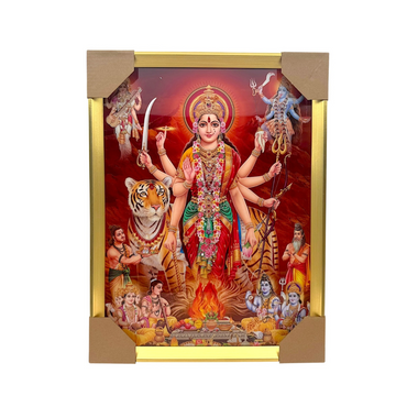Shakti Roop Durga Photo Frame – Surrounded by Gods & Goddesses | 33*43CM (13"*17") | Decorative Painting  JC334311-8 - 9351235057002