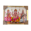 Laxmi Ganesh Saraswati Photo Frame – Traditional Divine Trio  | 30*40cm (11.81in x 15.75in) | DECORATIVE PICTURE - 9351235056258