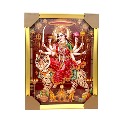 Maa Durga Photo Frame – Temple Warrior Edition | 33*43CM (13"*17") | Decorative Painting JC334311-7 - 9351235056999