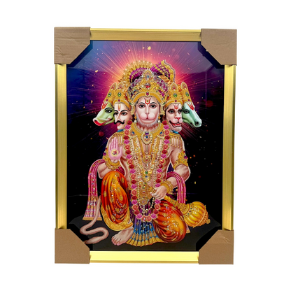 Panchmukhi Hanuman Photo Frame – The Protector Form  | 33*43CM (13"*17") | Decorative Painting  JC334311-3 - 9351235059952