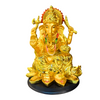 Ganesh  Idol/ Statue/ Murti  – Gold Finish with Red & Green Accent Idol | 12*12*16CM (4.72in x 4.72in x 6.3in) | GOD T2639-1 - 9351235055855
