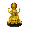 Goddess Lakshmi Idol/ Statue/Murti  – Gold Finish with Lotus Base | 12*12*16CM(4.72in x 4.72in x 6.3in) | GOD T2334-1 - 9351235055848