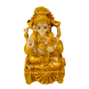 Golden Ganesha  Idol/ Statue/Murti – Seated on Throne | 6.5 x 6x11cm （2.56in x 2.36in x 4.33in）| GOD F309 - 9351235055435