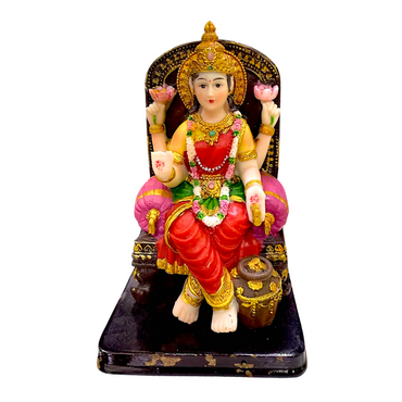 Lakshmi Mata – Royal Chair & Gold Pot Edition Idol/ Statue/Murti  | 8 x 8x13cm （3.15in x 3.15in x 5.12in） | GOD F017C  - 9351235055312