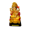 Ganesha Murti – Seated on Throne with Modak & Lotus Idol/ Statue/Murti  | 7 x 6x12cm （2.76in x 2.36in x 4.72in） | GOD F309C - 6920251040188/ 9351235055442