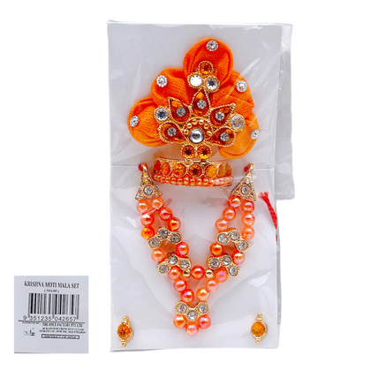 Shree Krishna Moti Mala Set/ Beads Mukut (Fancy No 5)- 9351235051260
