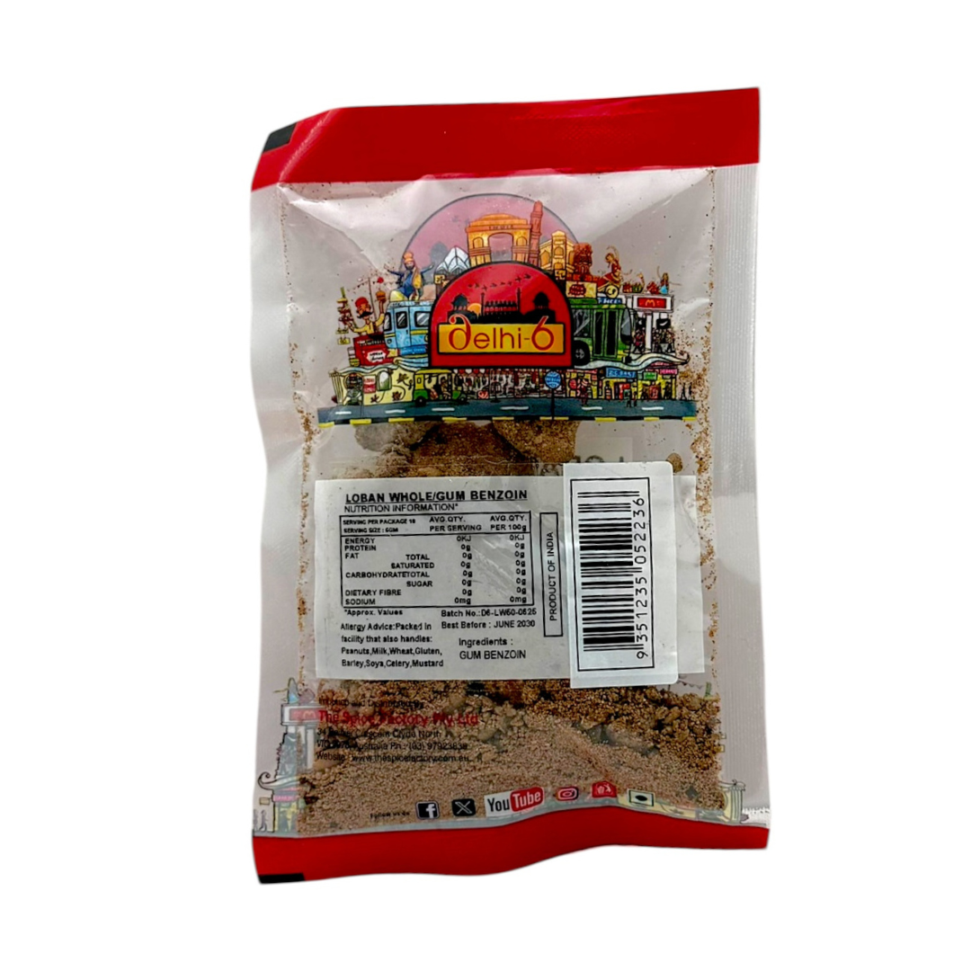 Delhi 6 Loban Whole | Gum Benzoin | Natural Resin for Purification & Fragrance 50g | 9351235052236