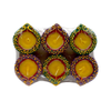 Rangoli Style Decorative Diya (Set of 6)- 9351235051512