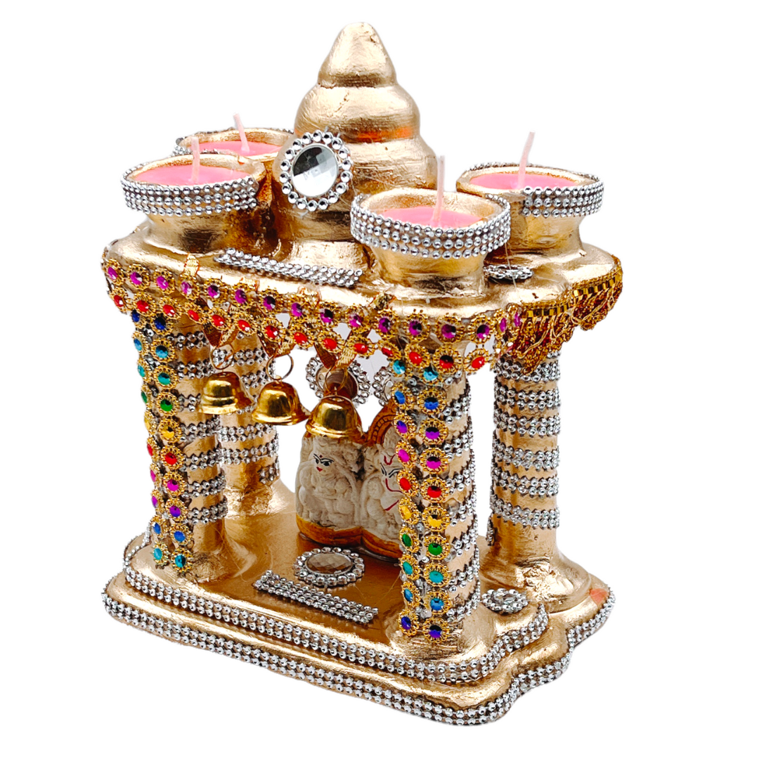 Diwali Hatri Red Swastik Mandir 8"