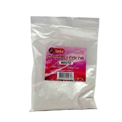 Sanskar Rangoli Colour White 200g | For Religious purposes only | Not for Human Consumption