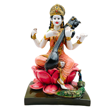 Kamal Saraswati (5.5" X 3" X 11")-Statue/ Idol/ Murti