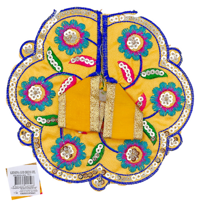 Shree Krishna Paushak/ God Dress for Krishna Idol size-6" (No 2)-9351235042596