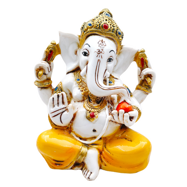 Raja Ganesh Big (6" X 4.5" X 8")-Indian Statue