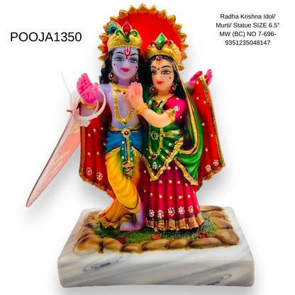Radha Krishna Idol/ Murti/ Statue SIZE 6.5" MW (BC) NO 7-696-9351235048147