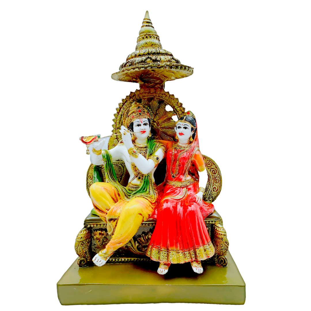 Radha Krishna Singhasan (8" X 5" X 12.5")-Statue/ Idol/ Murti