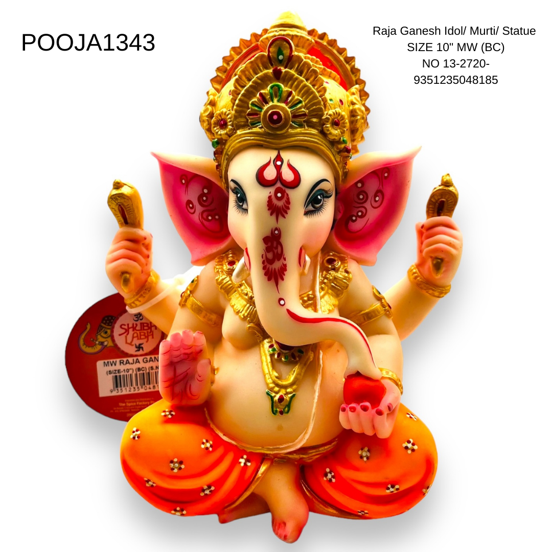 Raja Ganesh Idol/ Murti/ Statue SIZE 10