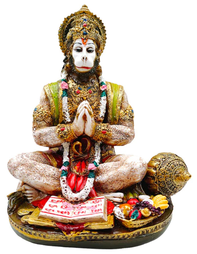Ramayan Hanuman Medium (Style-17)-(Size:-6.5'' x 5''x 7.5'')-Statue/ Idol/ Murti