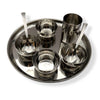 Steel Thali Set / 4 Katoris/ 1 Glass/ 2 Spoons