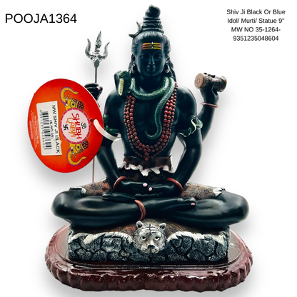 Shiv Ji Black Or Blue Idol/ Murti/ Statue 9'' MW NO 35-1264- 9351235048604