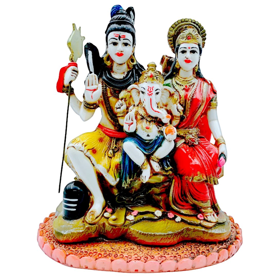 Shiv Pariwar Kamal Medium (7" X 4.5" X 8")-Statue/ Idol/ Murti