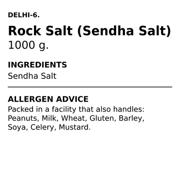 Delhi 6 Sendha Salt/ Himalayan Salt/ White Rock Salt 1Kg