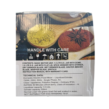 Sumeet Traditional Domestic Mixer with Spice Grinder 1Unit