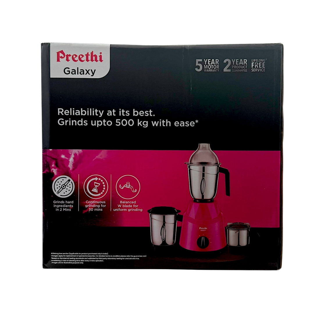 Preethi Galaxy Heavy Duty Mixer & Grinder | Model No: MG225 | 1 Unit