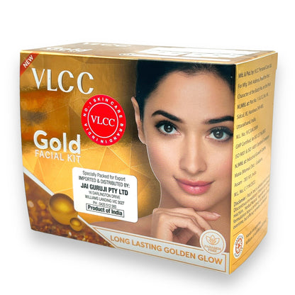 VLCC Gold Facial Kit 60g | Long-Lasting Golden Glow | 2 Facials Per Pack