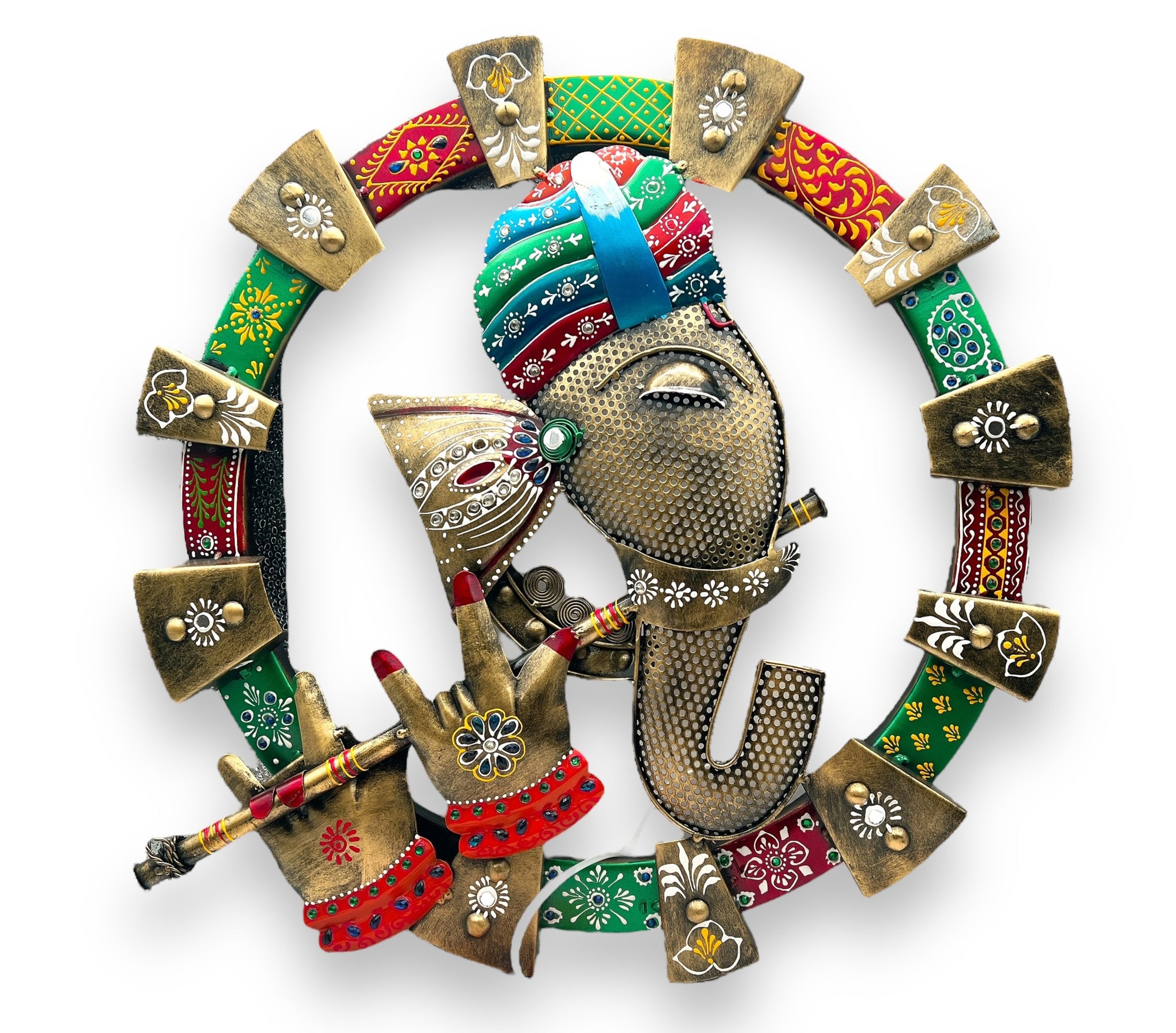 Wall Hanging Metal Ganesh JI Size 18''- JM NO-1384- 9351235043586