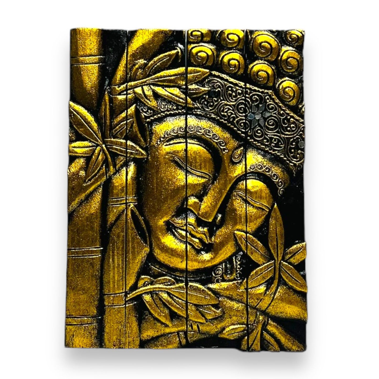 Ganesha/Buddha Wooden Wall Hanging Small 11.5"X15"