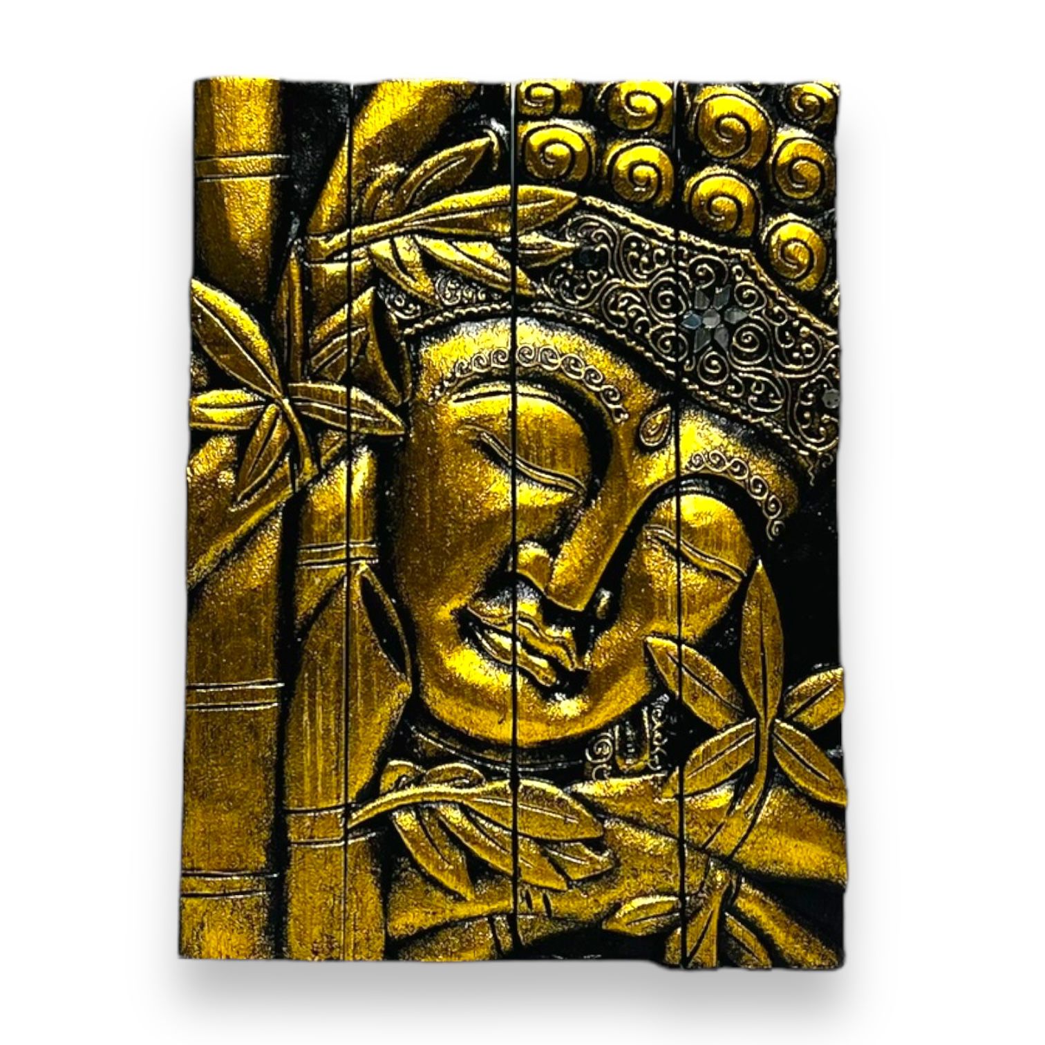 Ganesha/Buddha Wooden Wall Hanging Small 11.5"X15"
