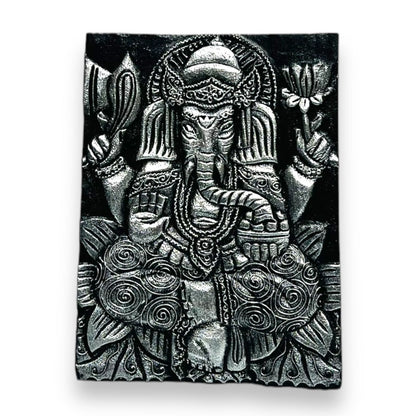 Ganesha/Buddha Wooden Wall Hanging Small 11.5"X15"