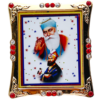 Car Stickon Acrylic Square Stand Guru Nanak Ji Guru Gobind Ji-9351235041476