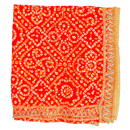 Fancy Pooja Cloth/ Mata Puja Chunri Bandhani (20'' x 40'')